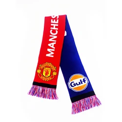 Custom Winter Acrylic Jacquard Knitted Scarves Fashion Soccer Football Fan Scarf