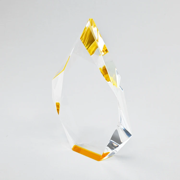 APEX Blank Souvenir Trophy Golden Base Prism Acrylic Milestone Trophy