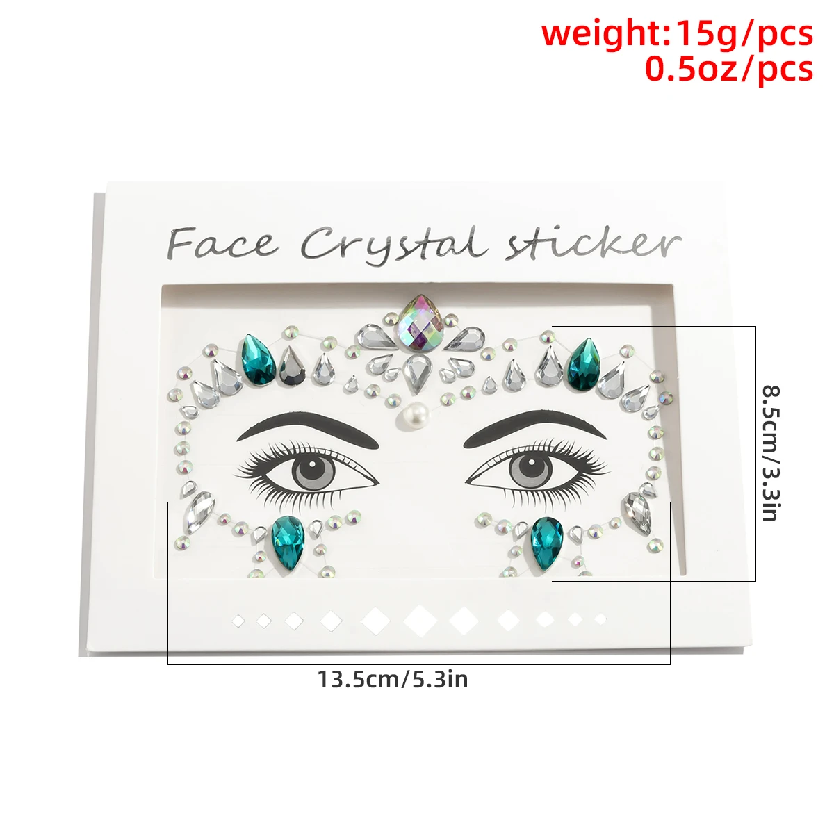AliExpress Hot Selling Face Sticker Chest Sticker Art Party Decoration Water Resin Fluorescent Acrylic DIY Prom Face Sticker