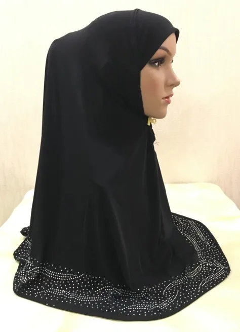 2020 wholesale rhinestones crystals border muslim hijab women islamic beads hijab scarf XDH002