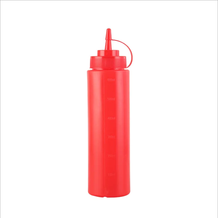 Food Grade Empty HDPE Plastic Sauce Squeeze Bottle with twist off cap