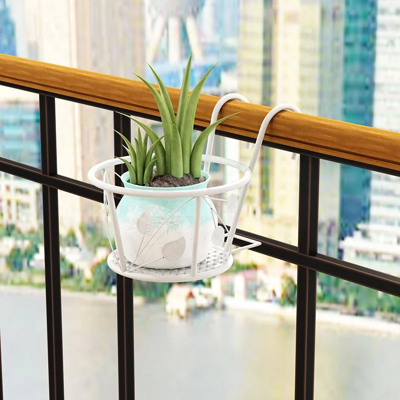 
Big Space Hanging Round Corner Shape for Wall or Fence Iron Vase Flower Rack Storage Organizer for Living Room 