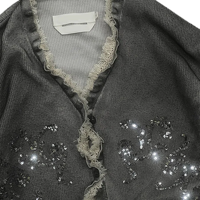 Finch Garment Distressed knitted Cashmere Jumper sweater Design Bead-Embellished Oversized Mens Cotton Wool Cardigan Womens