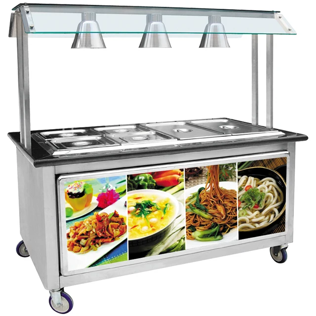 Stainless Steel Mobile Assembled Bain Marie Electric Food Warmer / Buffet Food Warmer