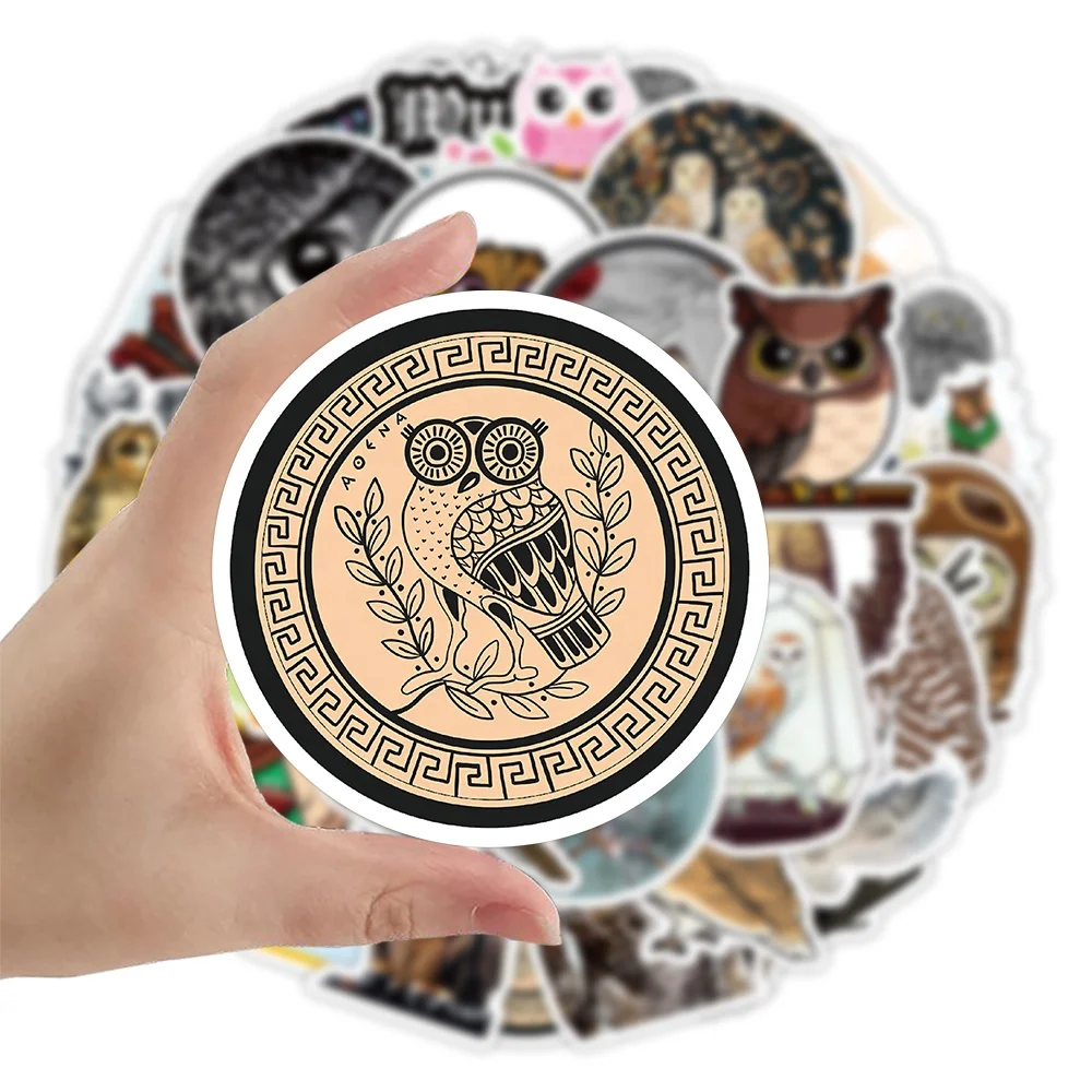 50pcs Cartoon Animal Owl Stickers Printing Custom Logo Cut Vinyl Waterproof Guitar Luggage Phone Wall Owl Birds Sticker