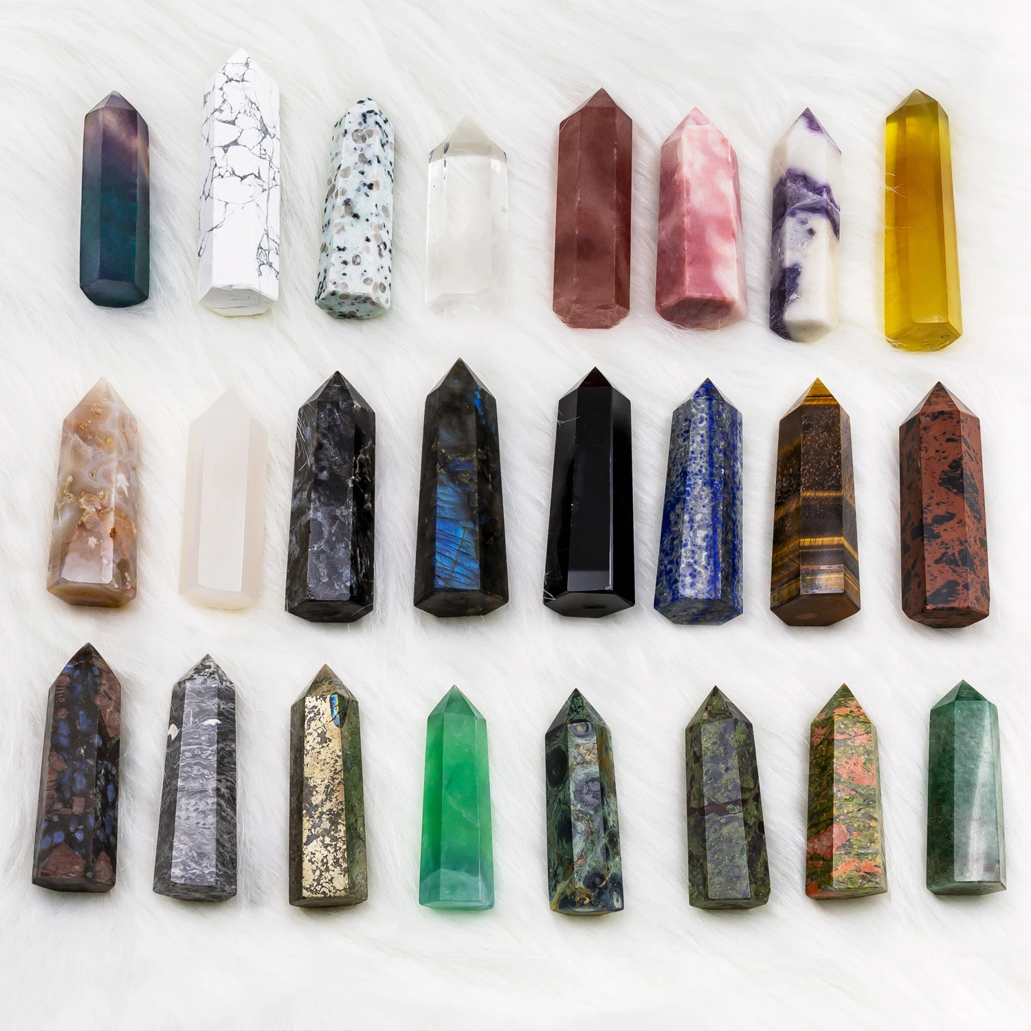 Wholesale high quality reiki natural mixed crystal point various quartz tower healing stone for home decoration
