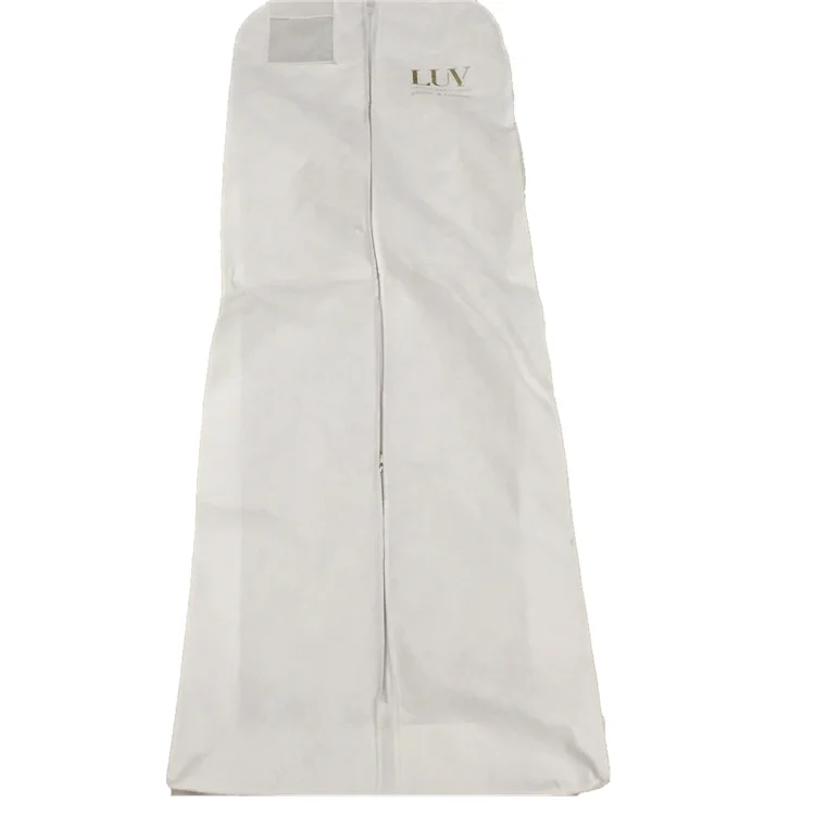 wholesale new design wedding dress cover bag with PVC pocket