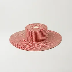 Ladies summer pink one piece cheap wholesale straw fedora hat