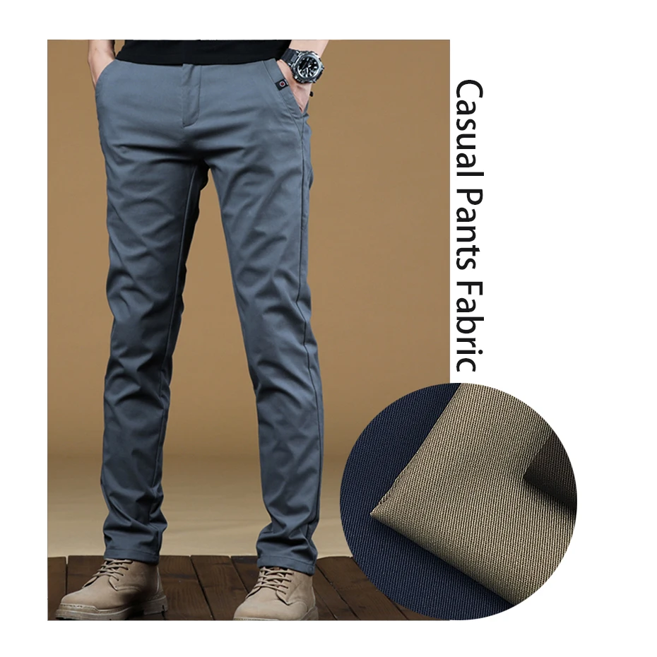 Custom 98 Cotton 2 Spandex Stretch Elastane Brushed Imitation Tencel Twill Khaki Fabric