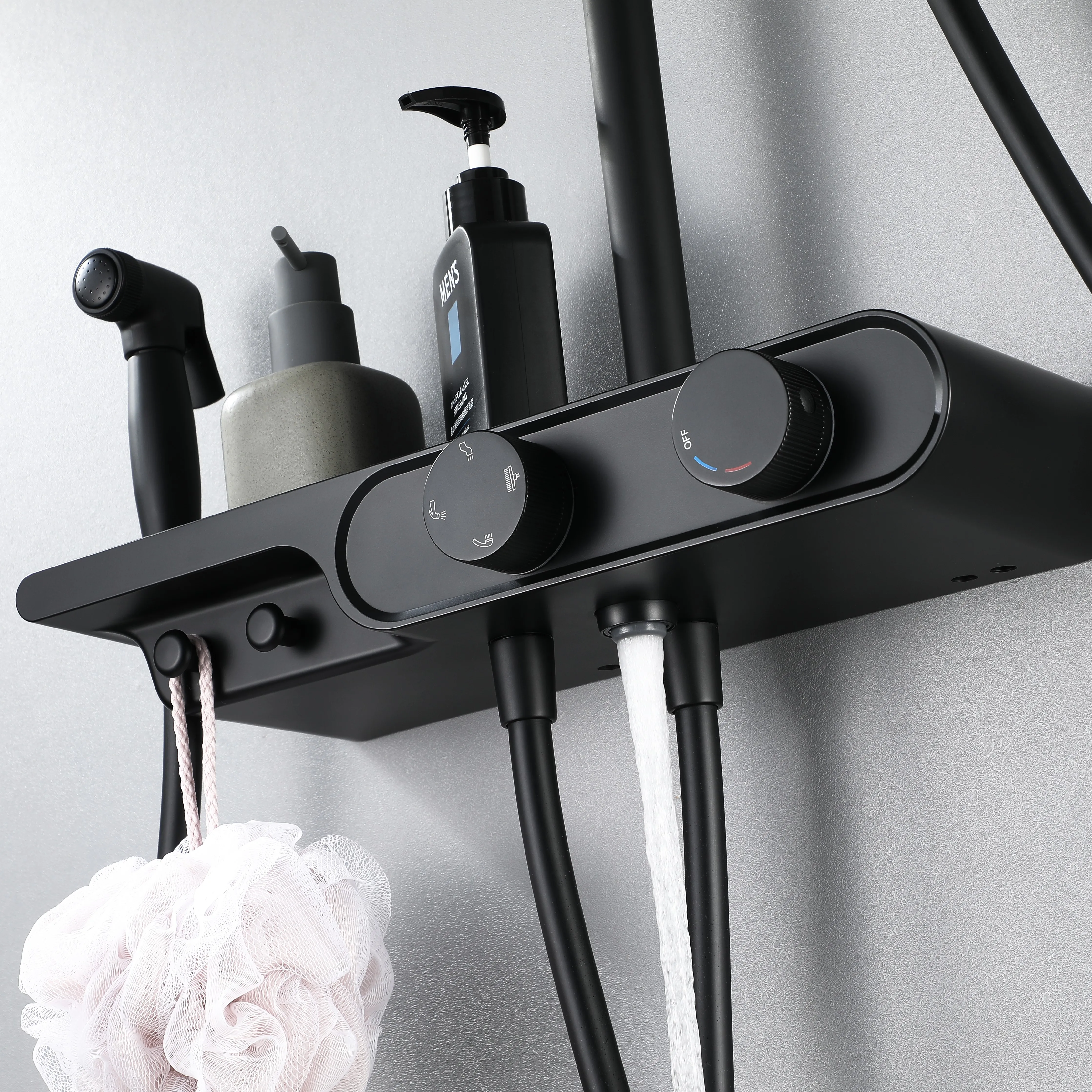 Luxury Smart Timer Powered Mixer Water Tap Thermostatic Digital Bath & Shower Faucet For Bathroom With Metallic Controller Set