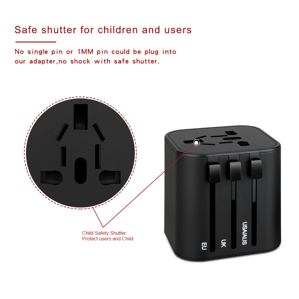 Gift item with customized logo multifunctional plug converter usb wall socket travel adaptor