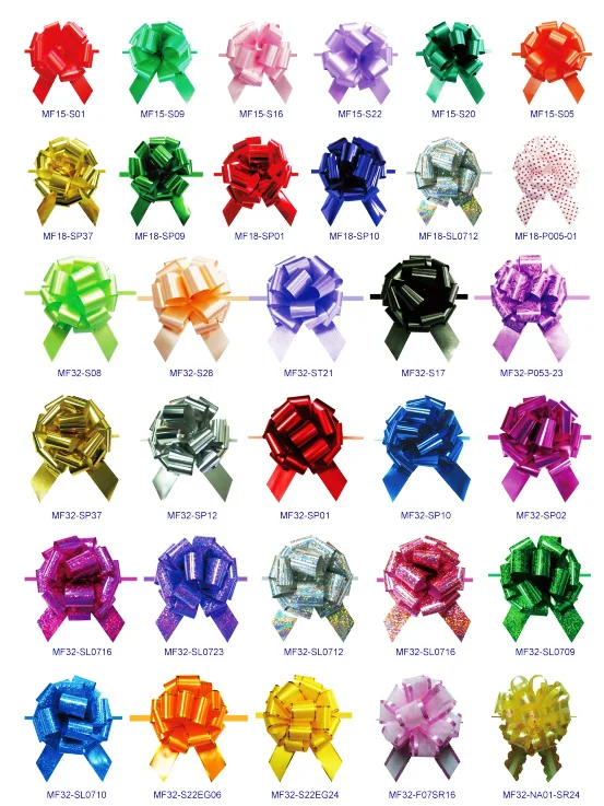 8 inch factory custom christmas wrapping pom pom pull organza pull bows ribbon for decorative gifts flowers