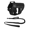 Adjustable Padded Heavy Duty Nylon Hunting Macrame Training Military Tactical Dog Collar Harness Set Vest And Leash
