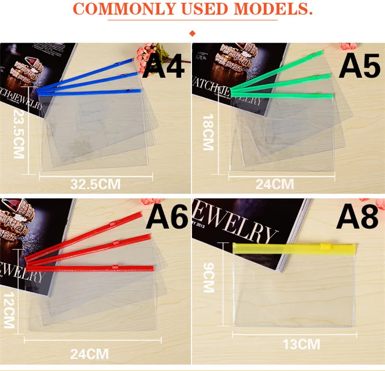 
Wholesale custom pvc A3 A4 A5 plastic document bag waterproof clear file bag with zipper 