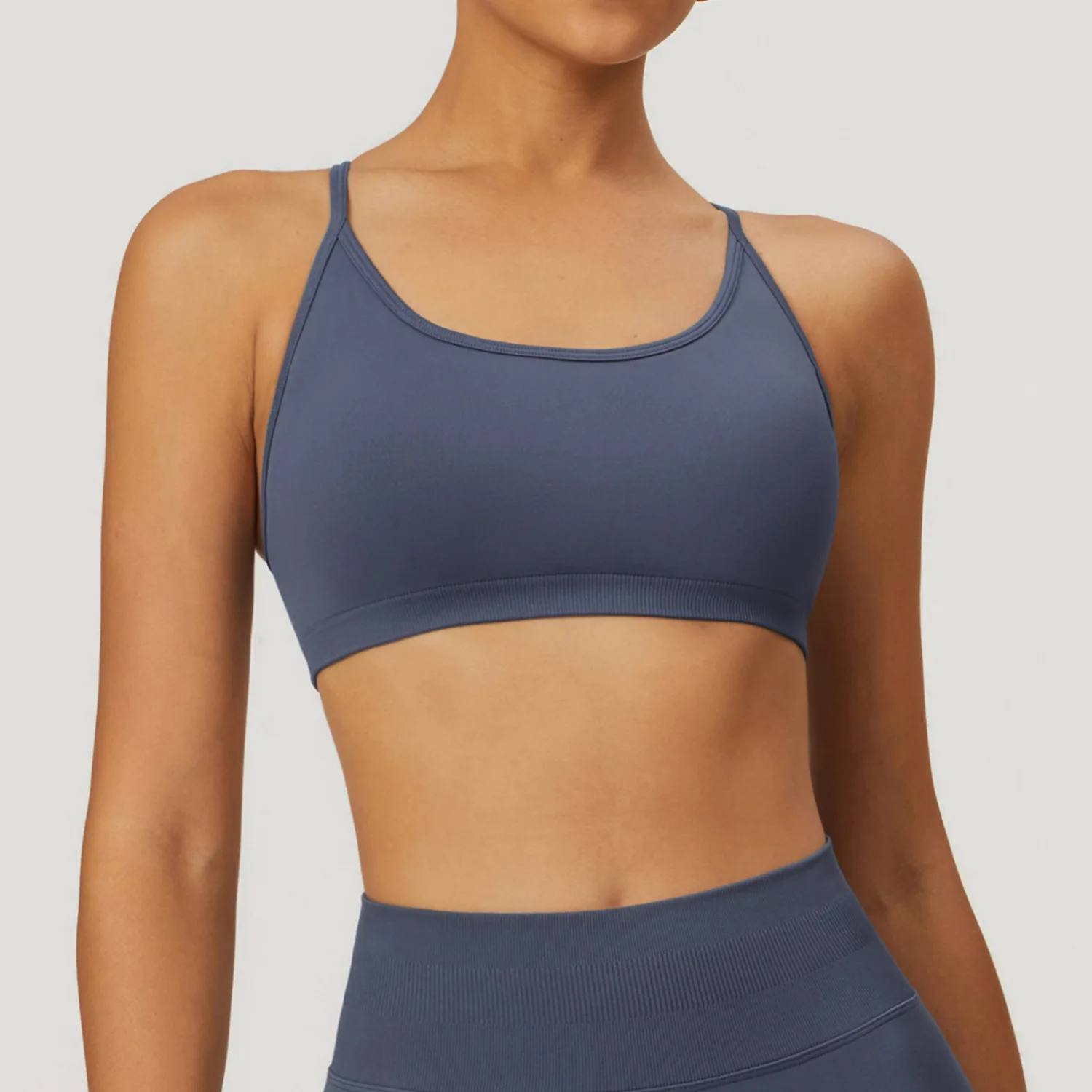 New Product Sports Fitness Seamless Cross Back Yoga Bra Quick Dry Top Yoga Clothing Premium Sense Summer