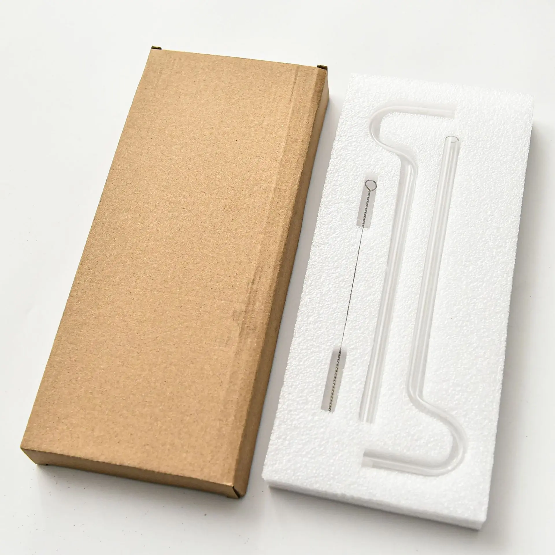 Anti lip wrinkle straw Cross Border Anti Lip Wrinkle Straw Clear colored Glass Straw Set