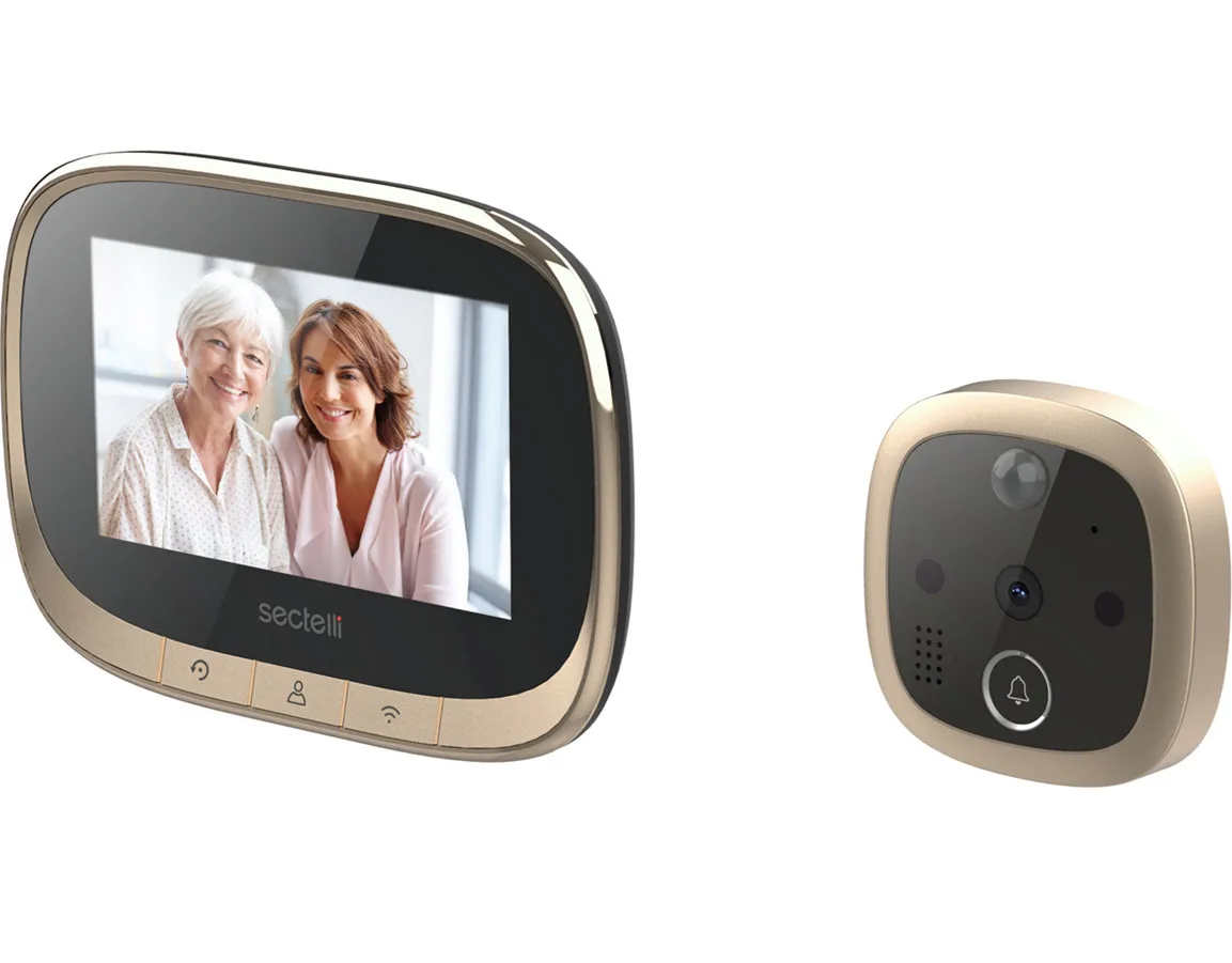 4.3 inch peephole smart wireless video door bell camera with wifi control phone app