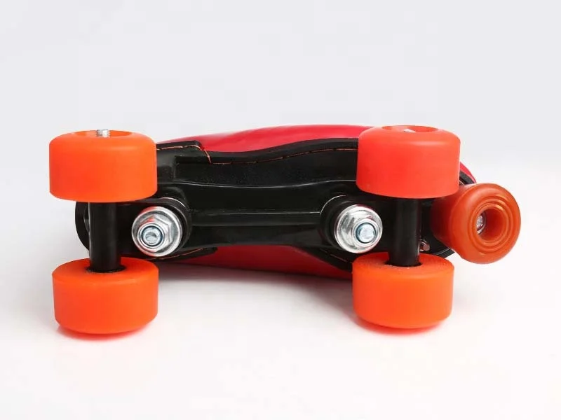 Professional custom rink rental roller skating shoes high rebound PU wheel quad roller skates shoes