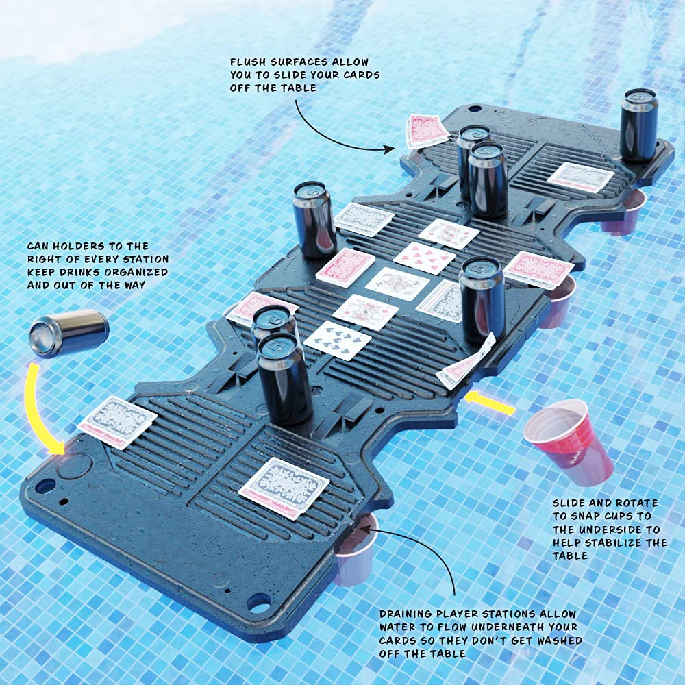 custom 4/6/8ft pool cup ping pong flip cup card games Floating game table Beer pong table for party