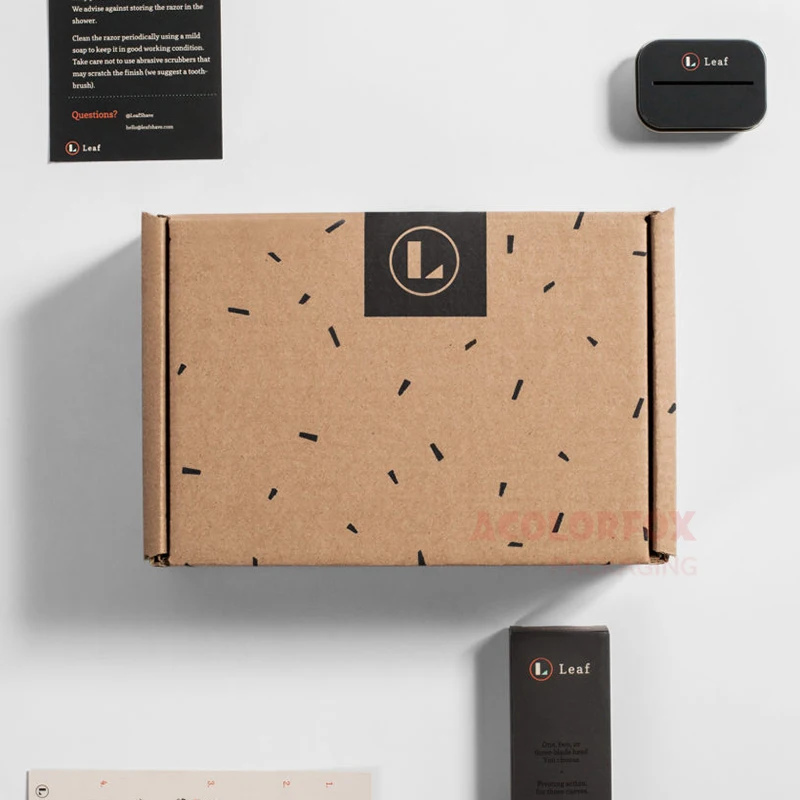 Custom Black Pattern Printed Kraft Paper Mailer Box For Consumer Electronics Packaging Shipping