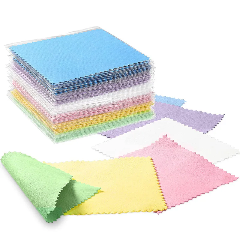 Wholesale Custom Soft Microfiber Custom Logo/Packaging Jewelry Polishing Cloth With Anti Tarnish Agent For Sliver Jewelry