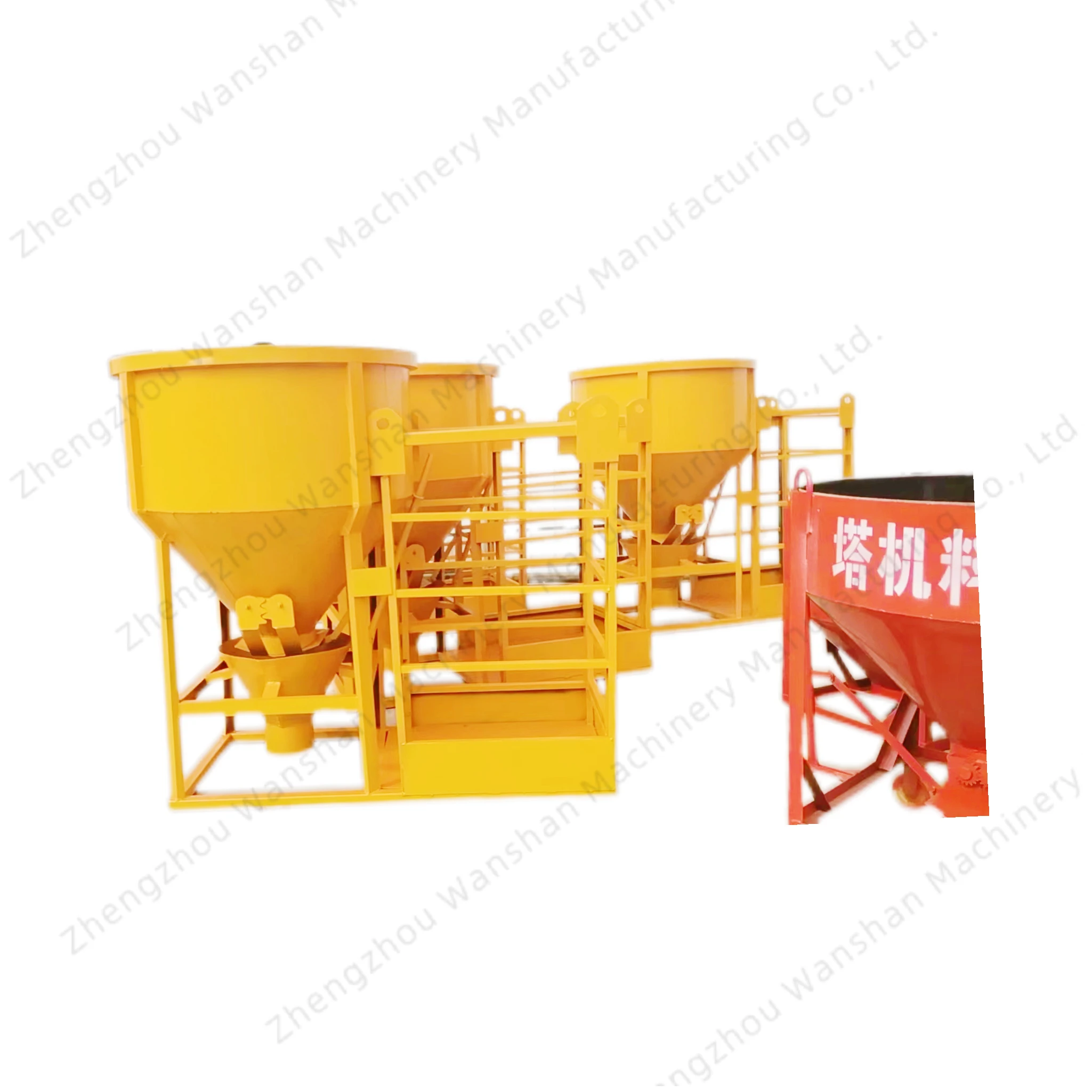 0.8 Square Tower Crane Round Square Bucket Concrete Mortar String Bucket Ash Basin Conical Oblique Tower Crane Hopper