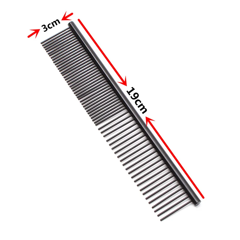 Pet Stainless Steel Density Row Comb Sparse Dense Teeth Paint Plating Colorful Rose Red For Small Medium Large Cats And Dogs