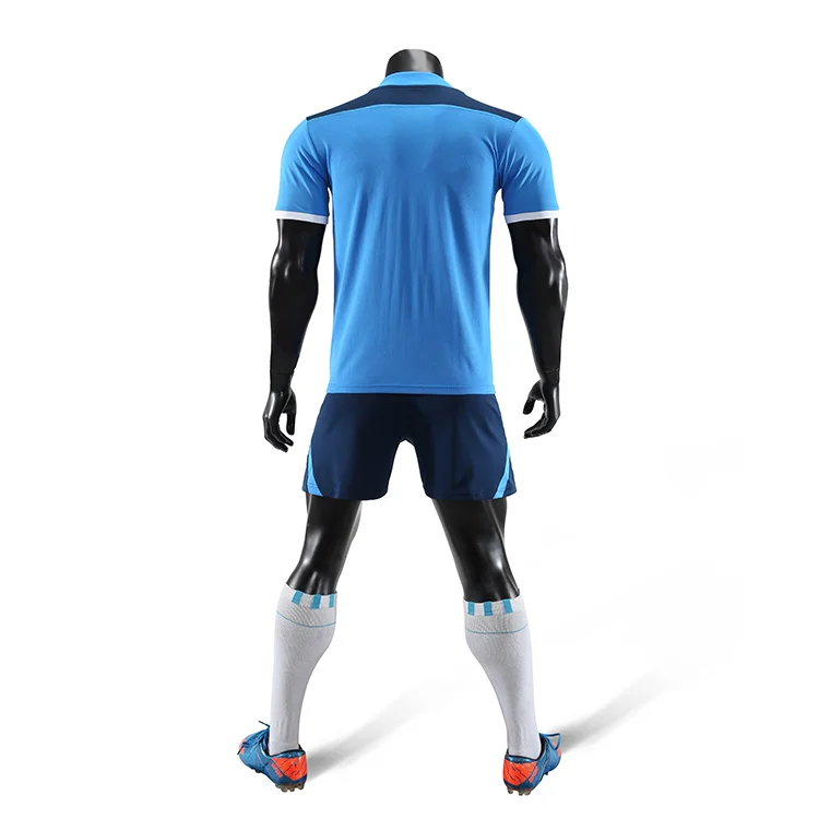Wholesale Cyan Blue Soccer Wear England Soccer Jersey Set from China