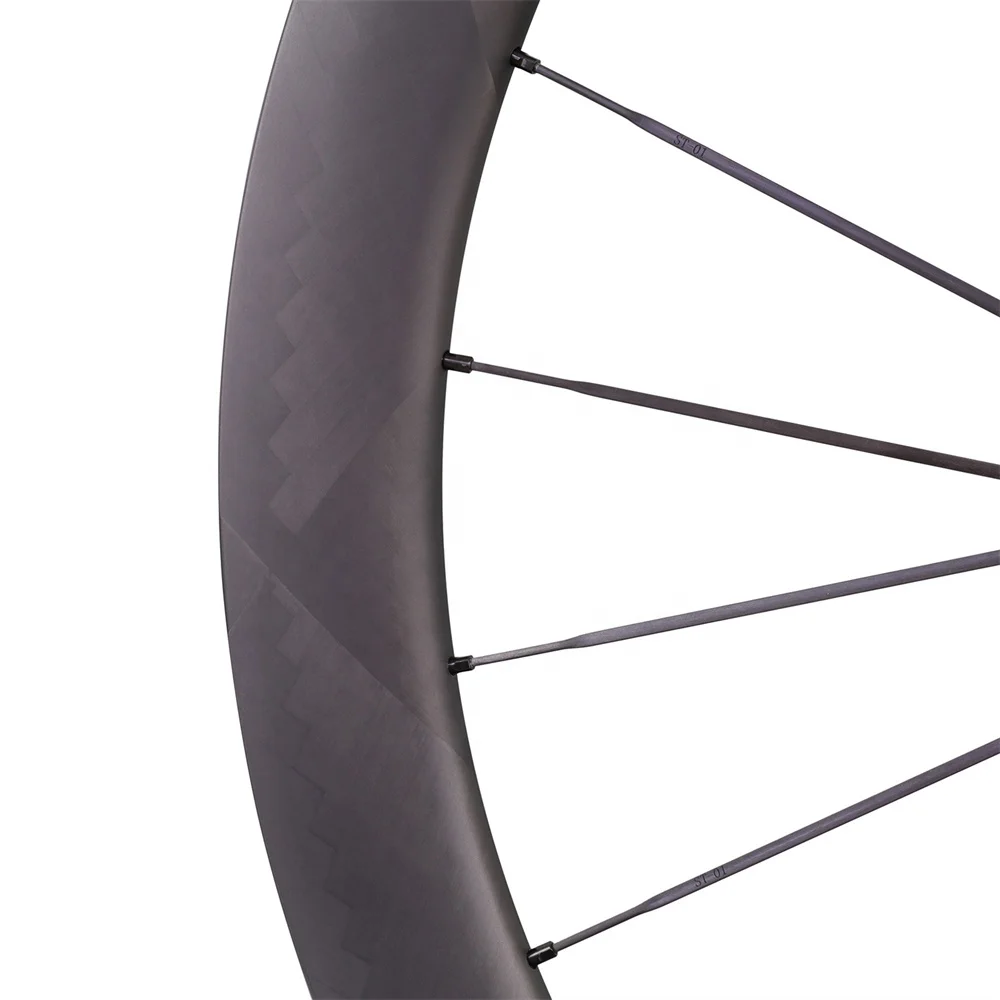 Carbon disc brake clincher wheel 12K twill weave