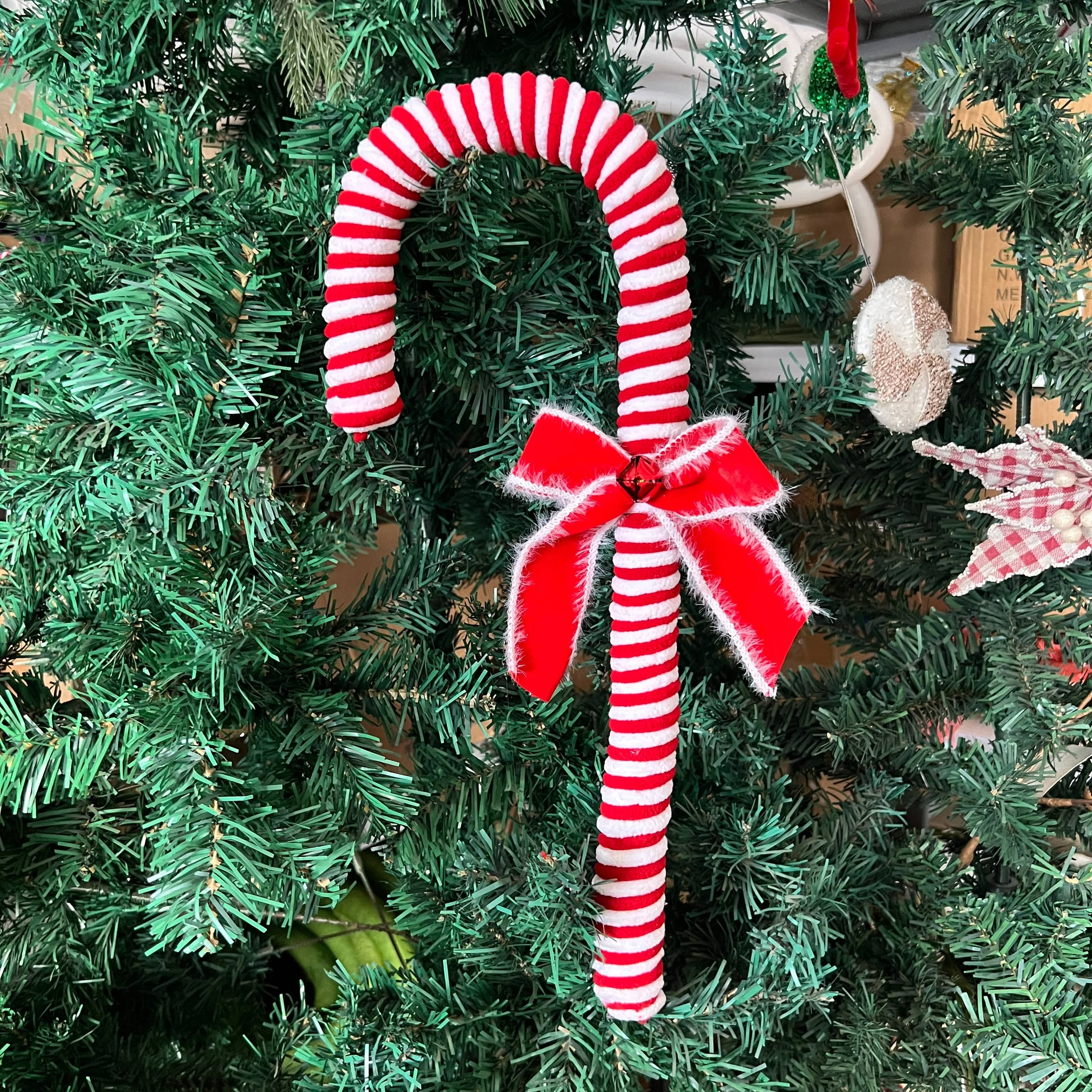 2024 Santa Gift Candy Cane Ornaments Christmas Tree Decorations Hanging Pendant Xmas Decor Bauble for Kids Outdoor Usage