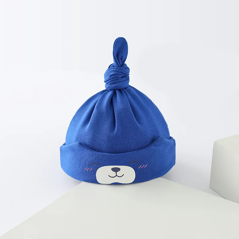 Factory custom Wholesale custom plain color organic cotton bamboo baby beanies hats newborn