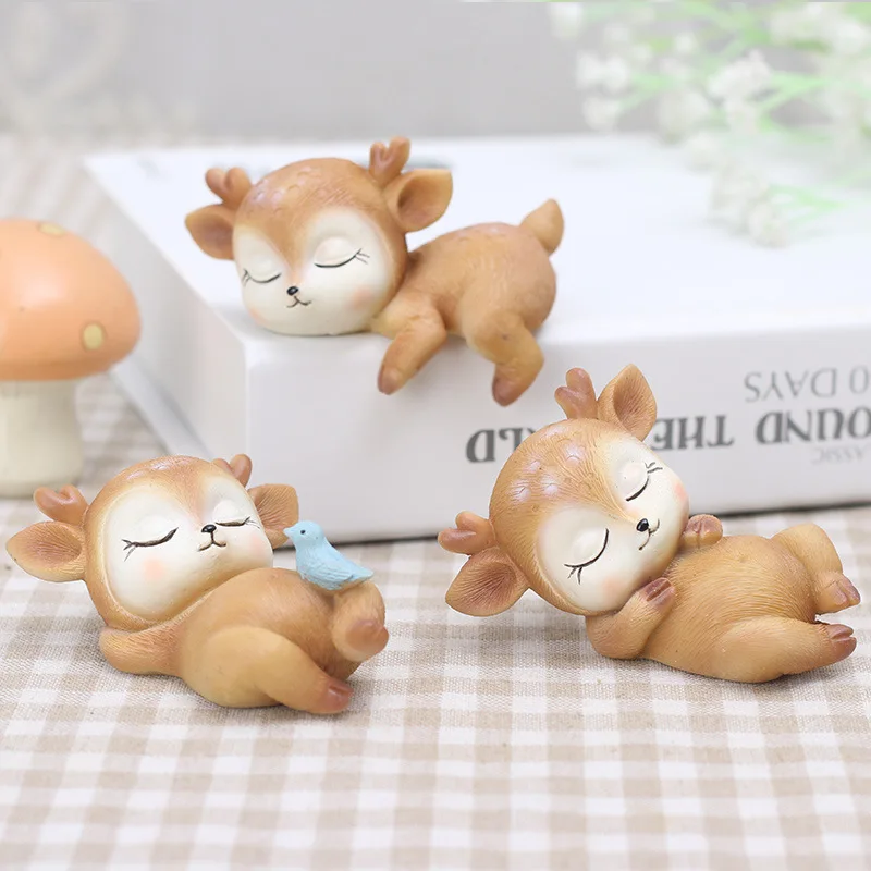 
amazon hot sell customized dream deer baby cartoon Resin Decoration Home Crafts Girl Gift 