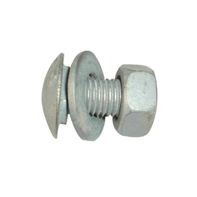 High Strength Grade 8.8 M16 Hot Dip Galvanized bolt Round Head Guard Rail Bolts and Nuts For Highway Guardrail and Crash Barrier