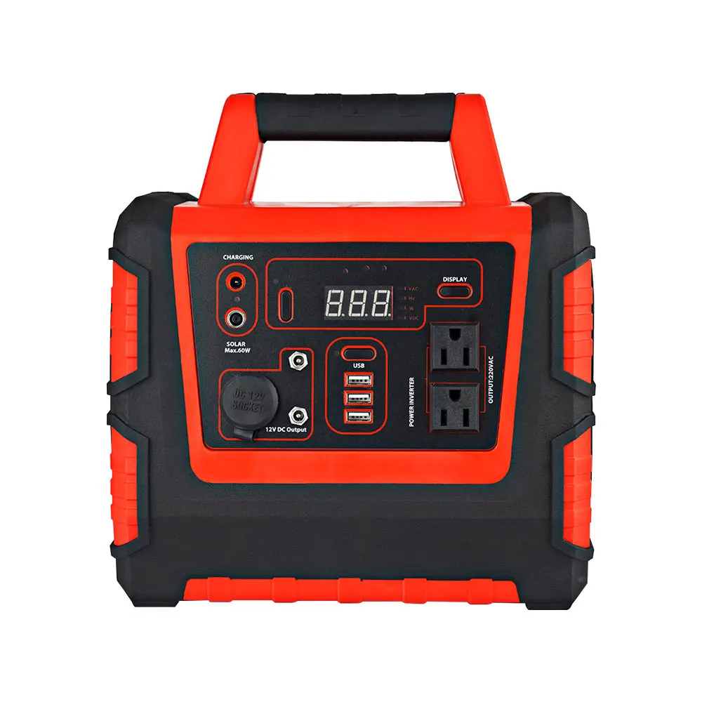 2022 New Arrival rechargeable inverter 400w 220v 110v solar power station for camping use power bank station portable with LED