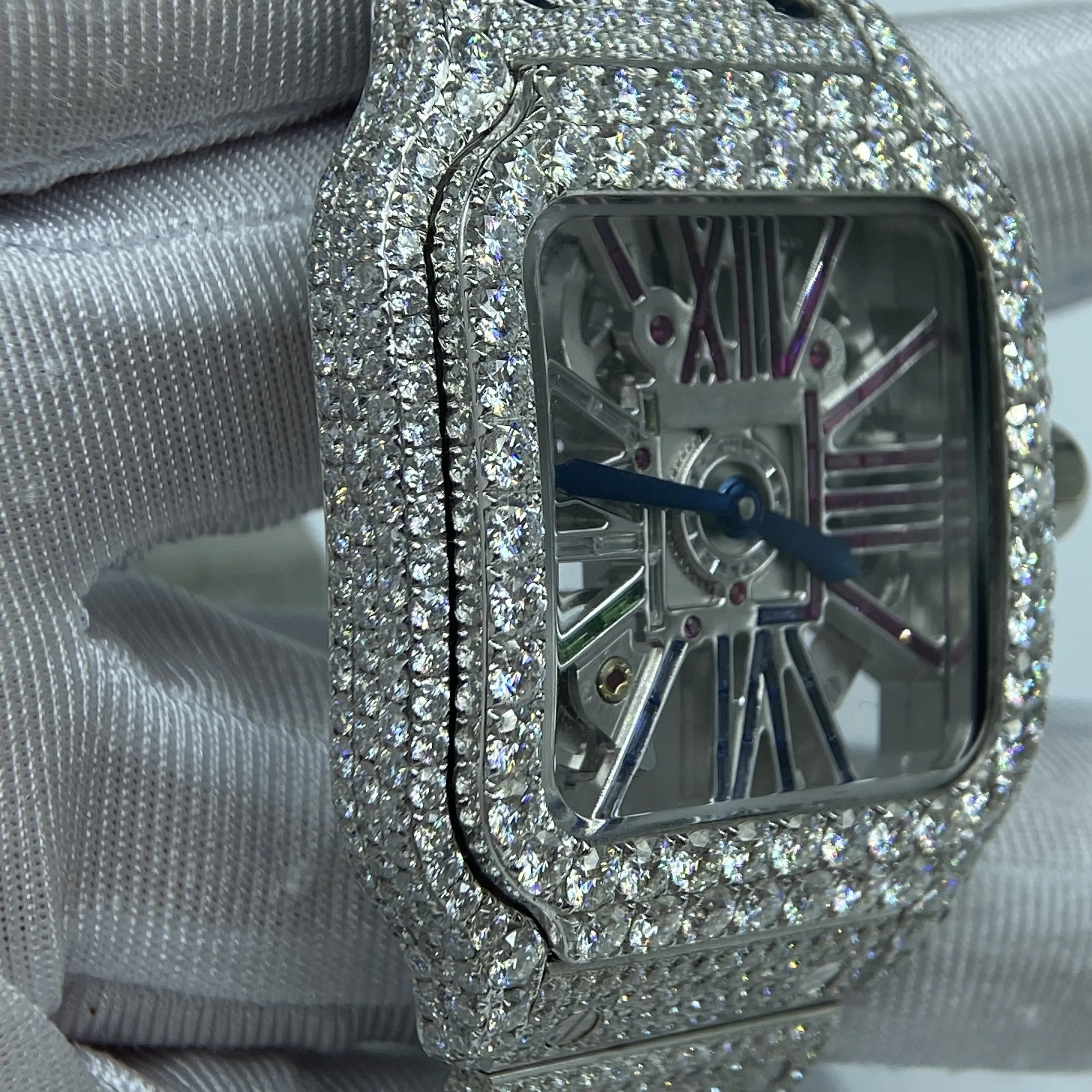 Алмазный тестер VVS Moissanite high-end customized Out алмазные часы в стиле хип-хоп со скелетом