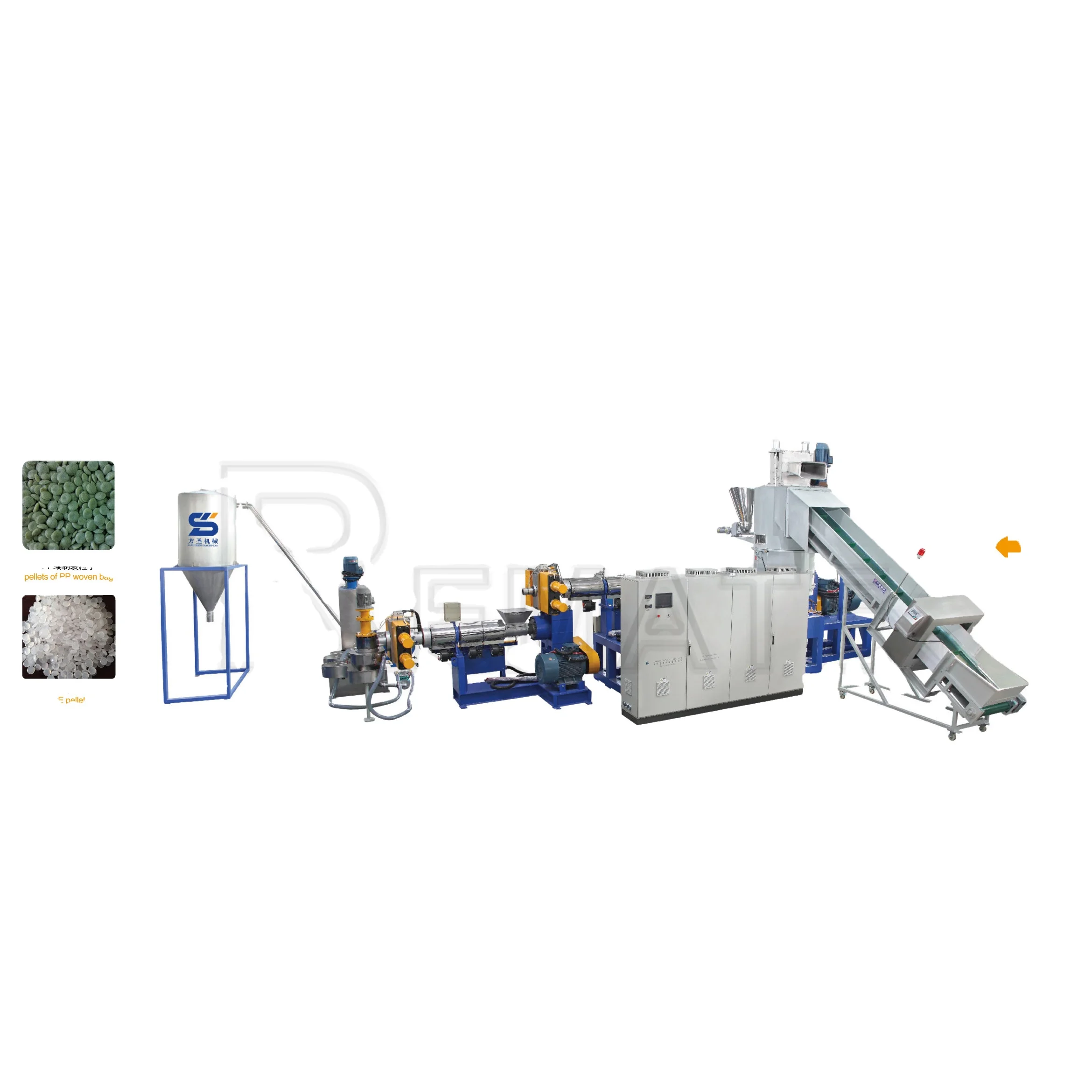 
waste plastic PP PE HDPE film recycling granulating machine granulator for sale 