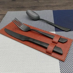 Matt Black Cutlery Set Mental Tableware Set Fork Spoon Knife Matt Black Flatware cutlery set stainless