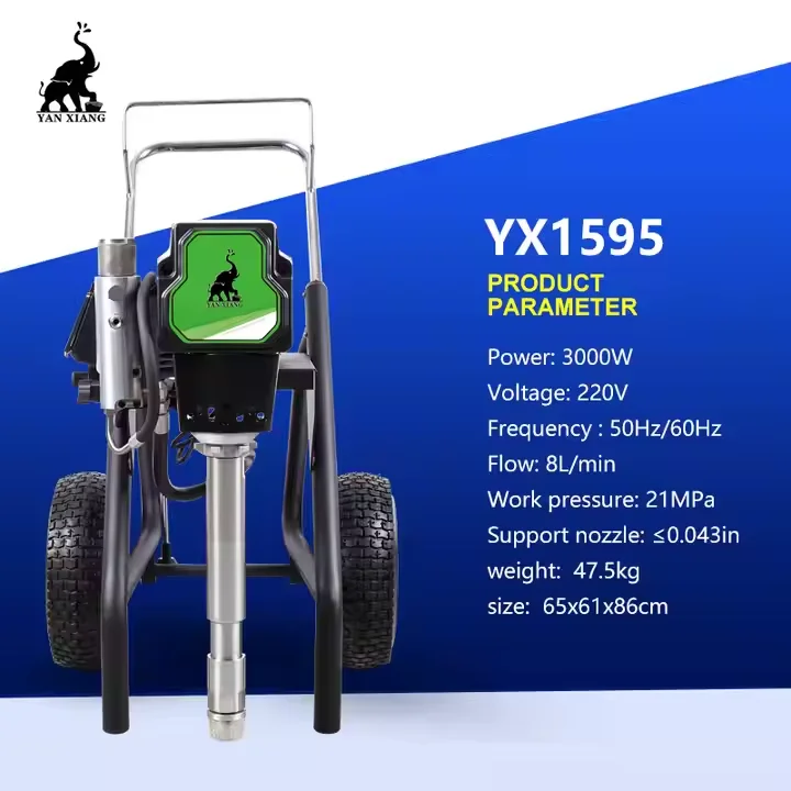 YX1595 безвоздушный распылитель краски для эмульсионной латексной масляной Электрический насос оборудование окраски стен распылительная машина 8 л/мин