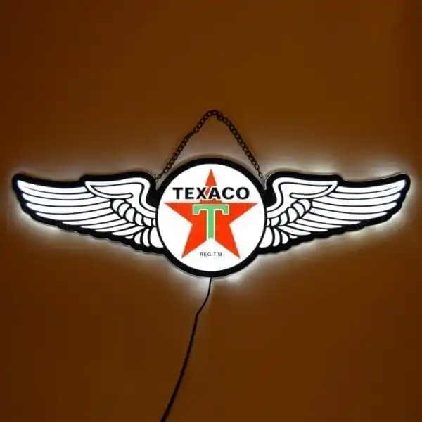 Oem factory china suppliers custom car garage vintage glass neon light sign texaco oil custom glass neon sign