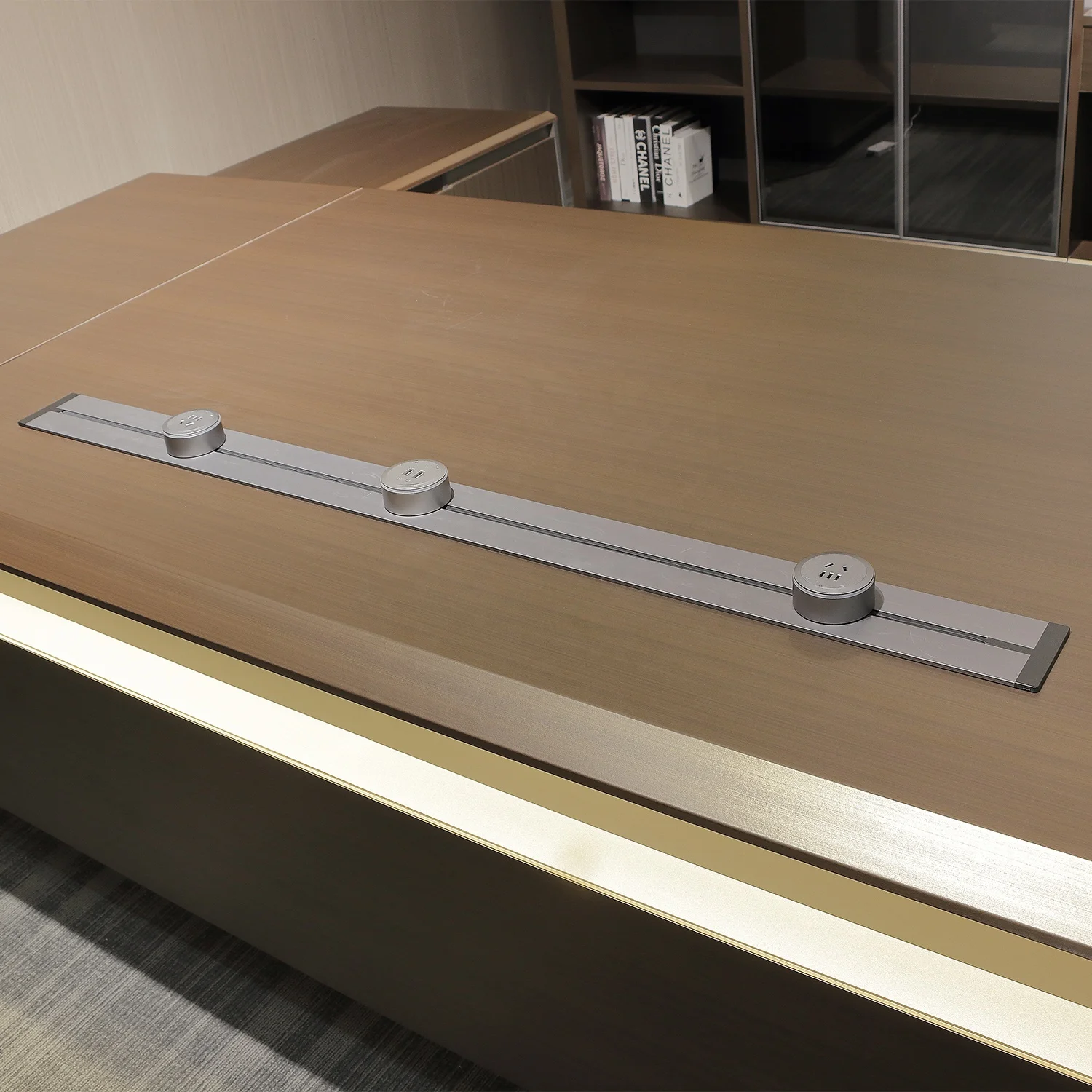 Luxury Furniture Design Escritorio De Oficina MDF Executive Office Table CEO Office Desk Set with Code Lock