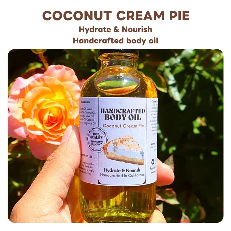 Dry Skin Moisturizing Tightening Body Massage Handcrafted Strawberry Shortcake Body Oil