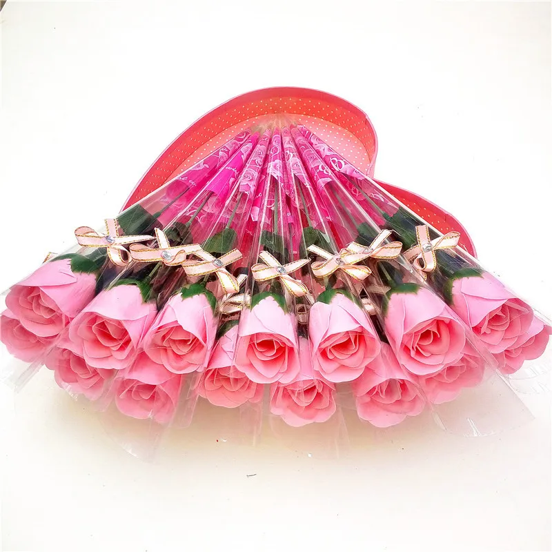 Wedding Bouquet Flower Heads Valentine Gift Home Decoration Artificial Soap Rose Bouquet
