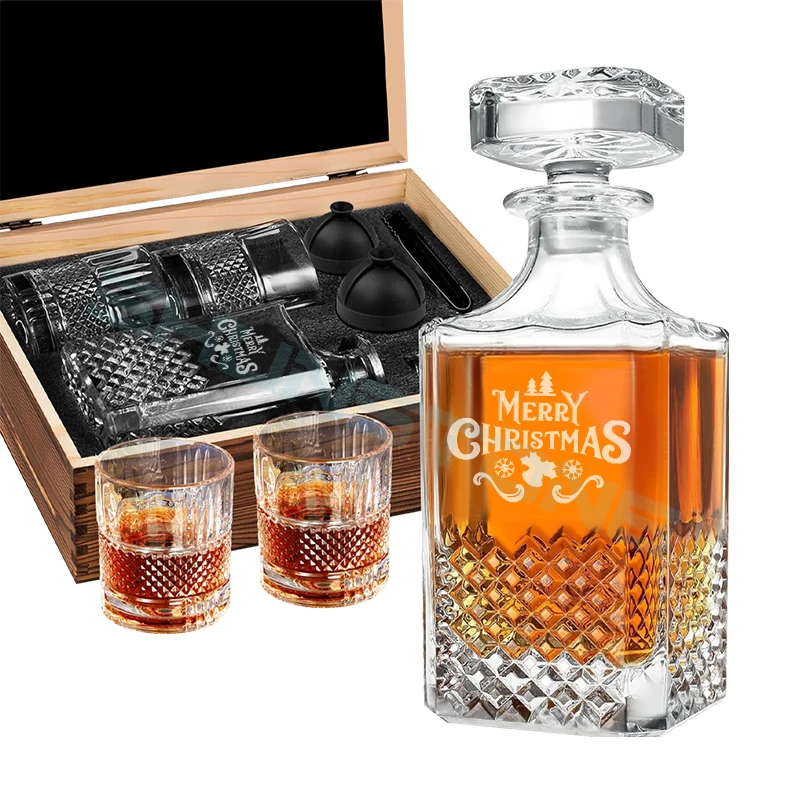 Christmas Gift Ideas Shunstone Modern High Quality Whiskey Decanter And Glasses Set Novelty Whiskey Gift Set For Men Women