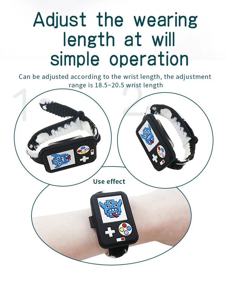 Calculator 3D Digital  Flip Cover LED Watch Silicone Push Pop Bubble Fidget Bracelet Watch Pop Writ Cool Watch for Kids