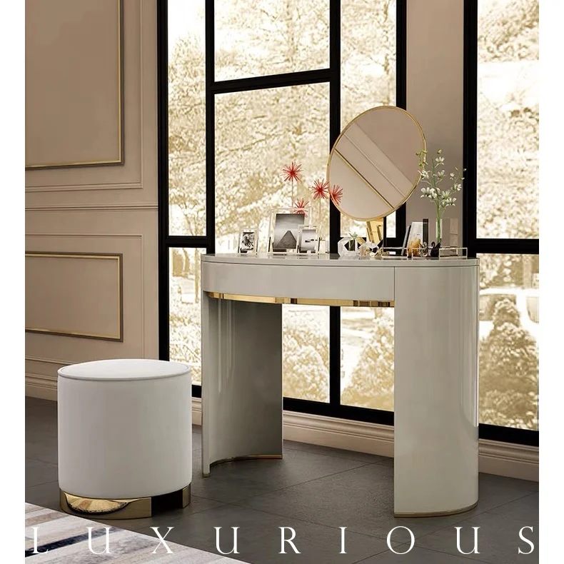 Italian Light Luxury Modern Dressing Table Bedroom Simple Dressing Mirror Dressing Storage Table