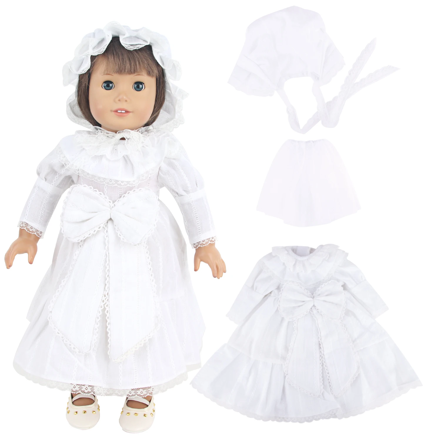 New Dress Baby Doll Clothes White for 45cm Dolls