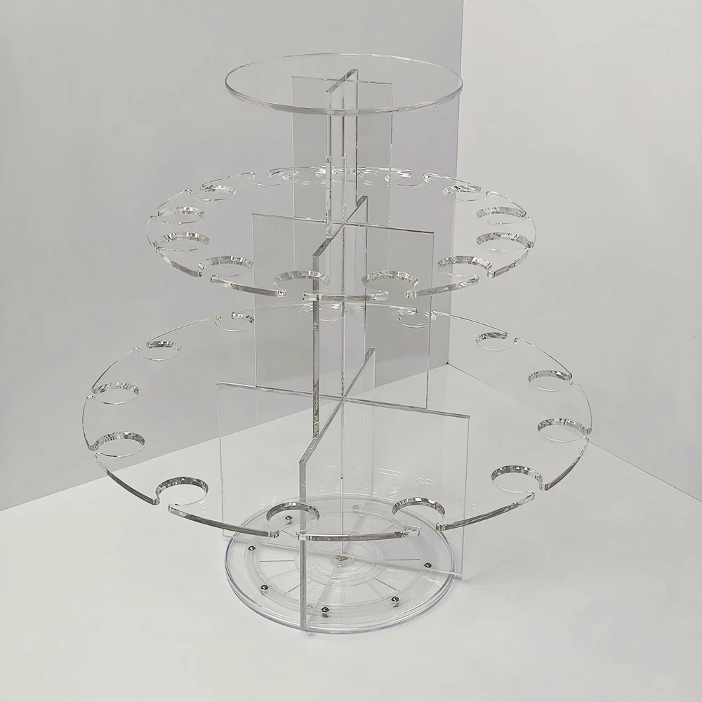 Round Shape Acrylic Champagne Wall Holder Wedding Acrylic Champagne Wall Stand For Events