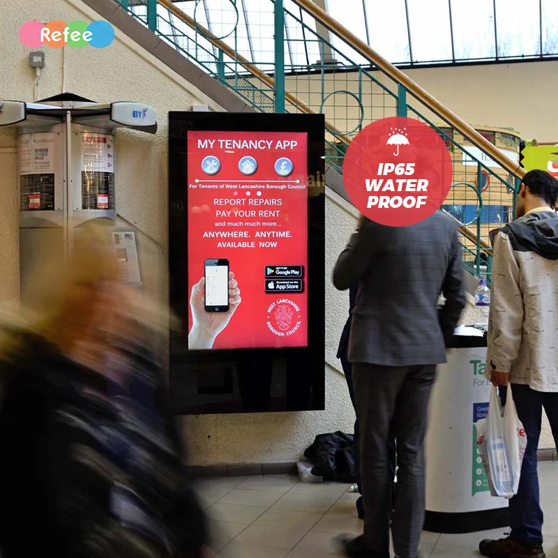 High brightness waterproof outdoor Advertising Player screen tv slim event video display wall mount lcd panel sign