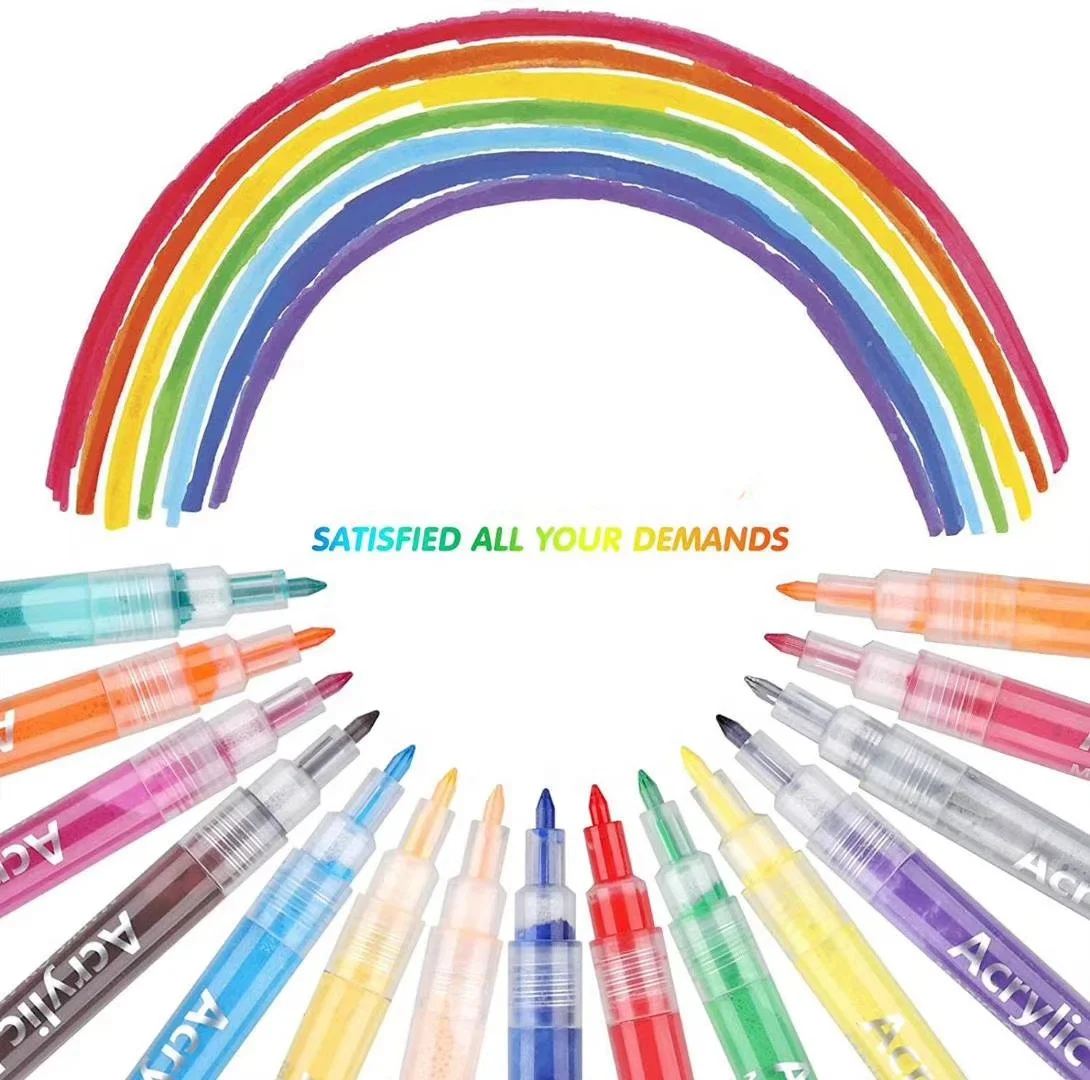 
Lifeinfinity thin-tipped 12 Bright colors Permanent Water Based Paint marker pen for DIY Craft 