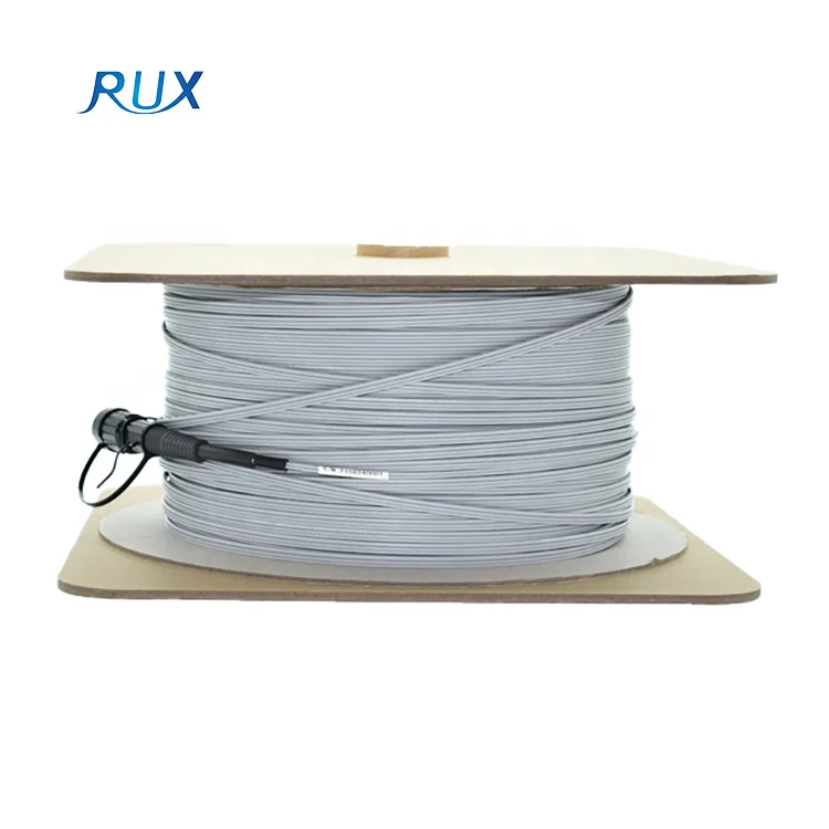 Waterproof Slim Connector Preterminated Compact Flat Drop Cable Fiber Optic Patch Cord